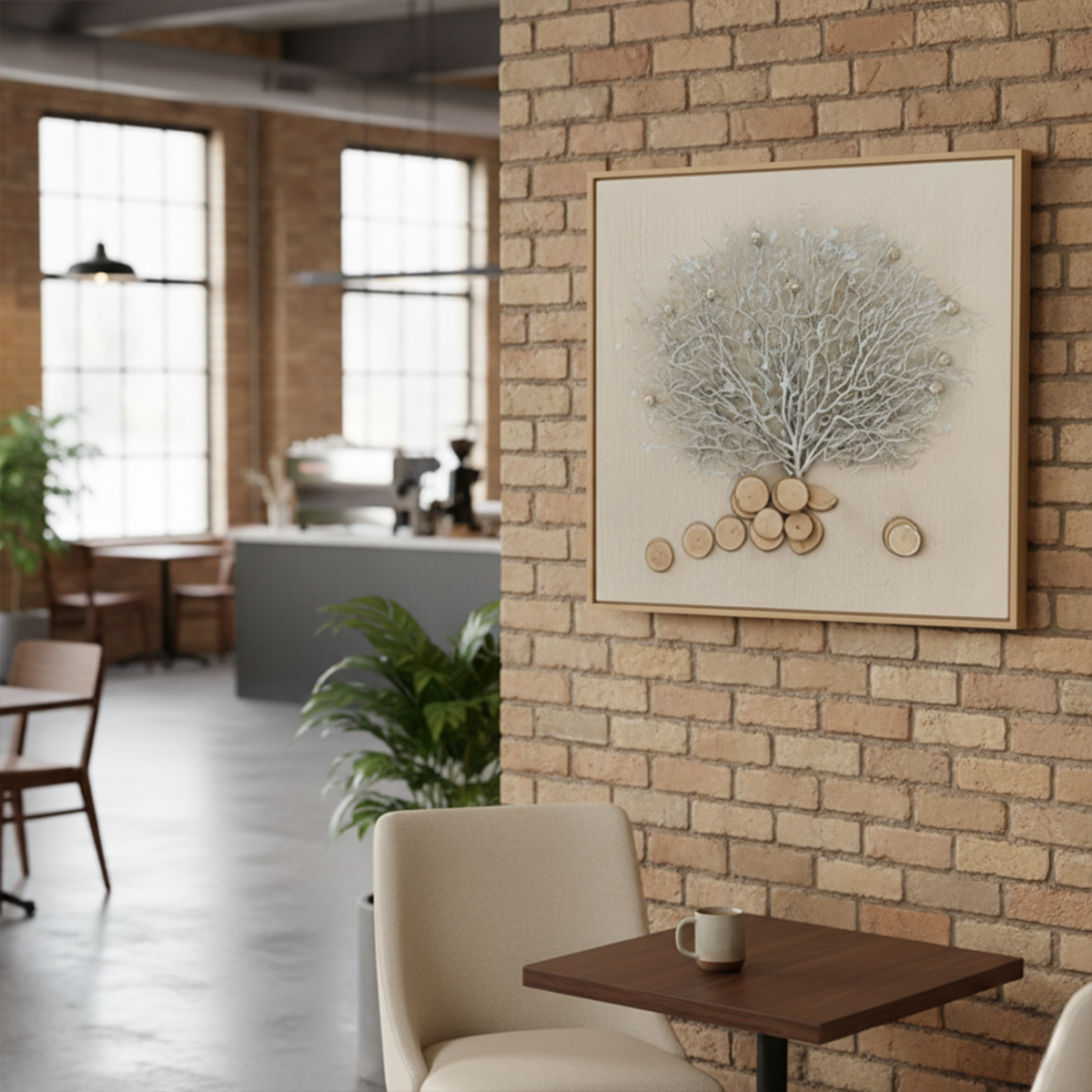 Ethereal Winter Tree Handmade 3D Textured Wall Painting