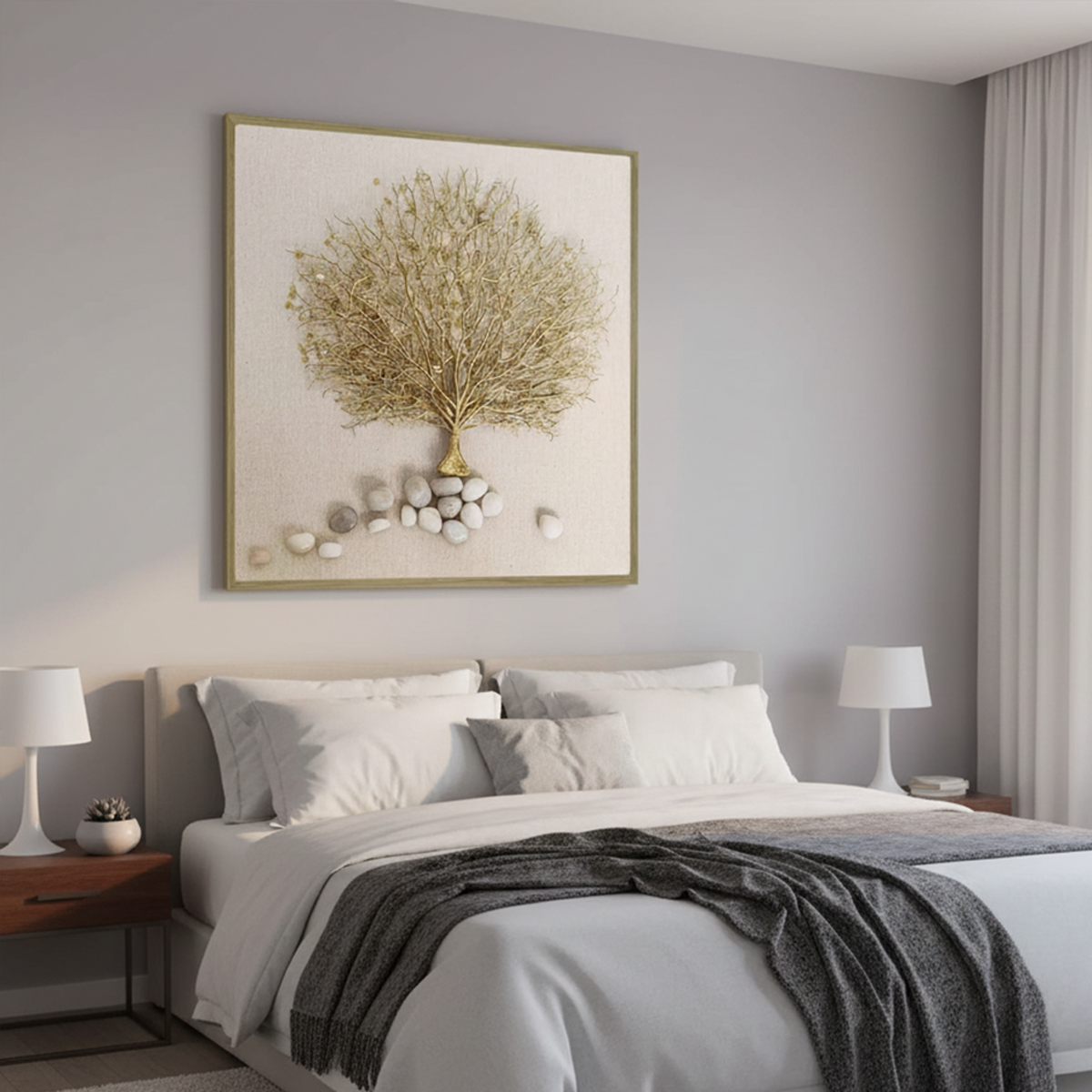 Golden Aura Handmade 3D Textured Wall Painting