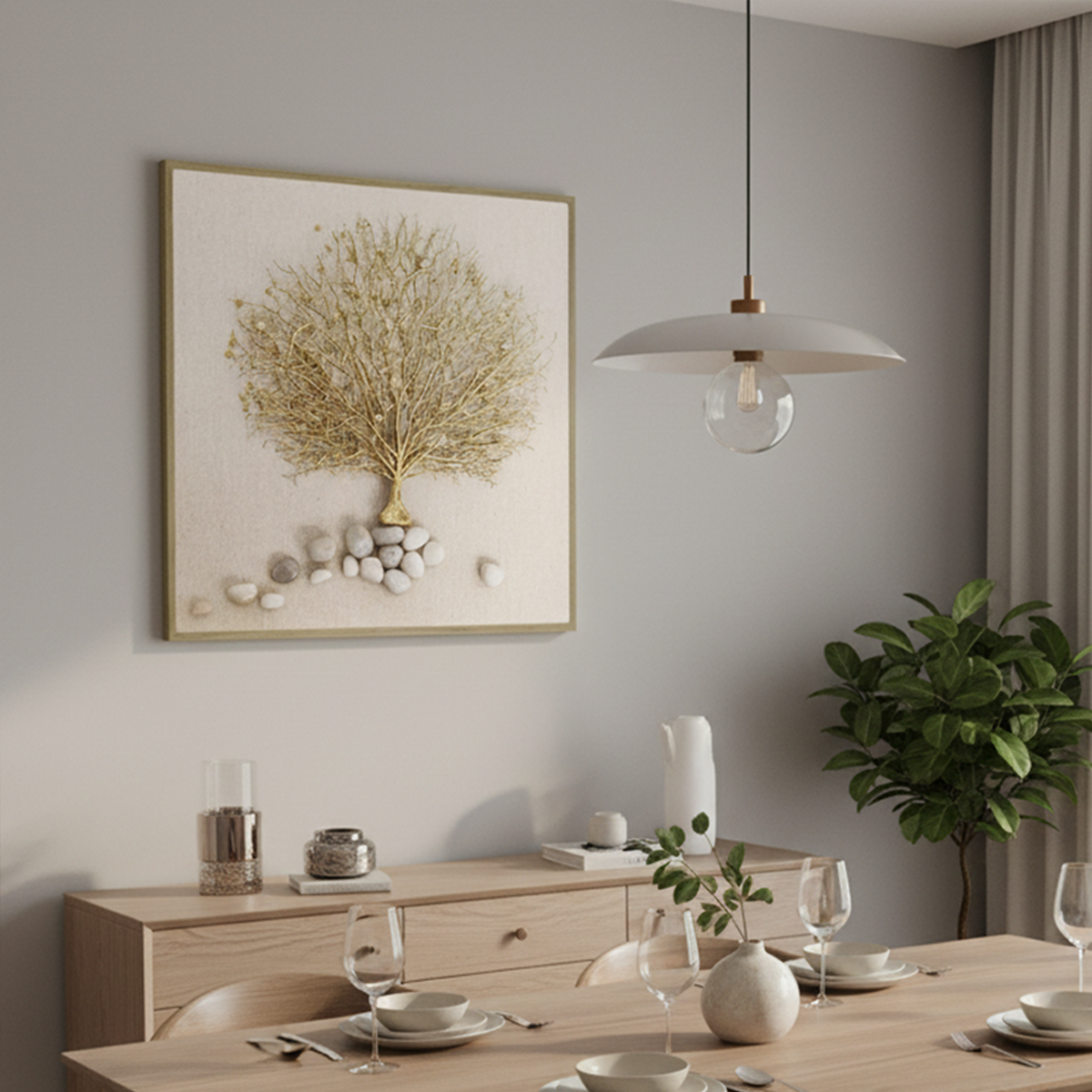 Golden Aura Handmade 3D Textured Wall Painting