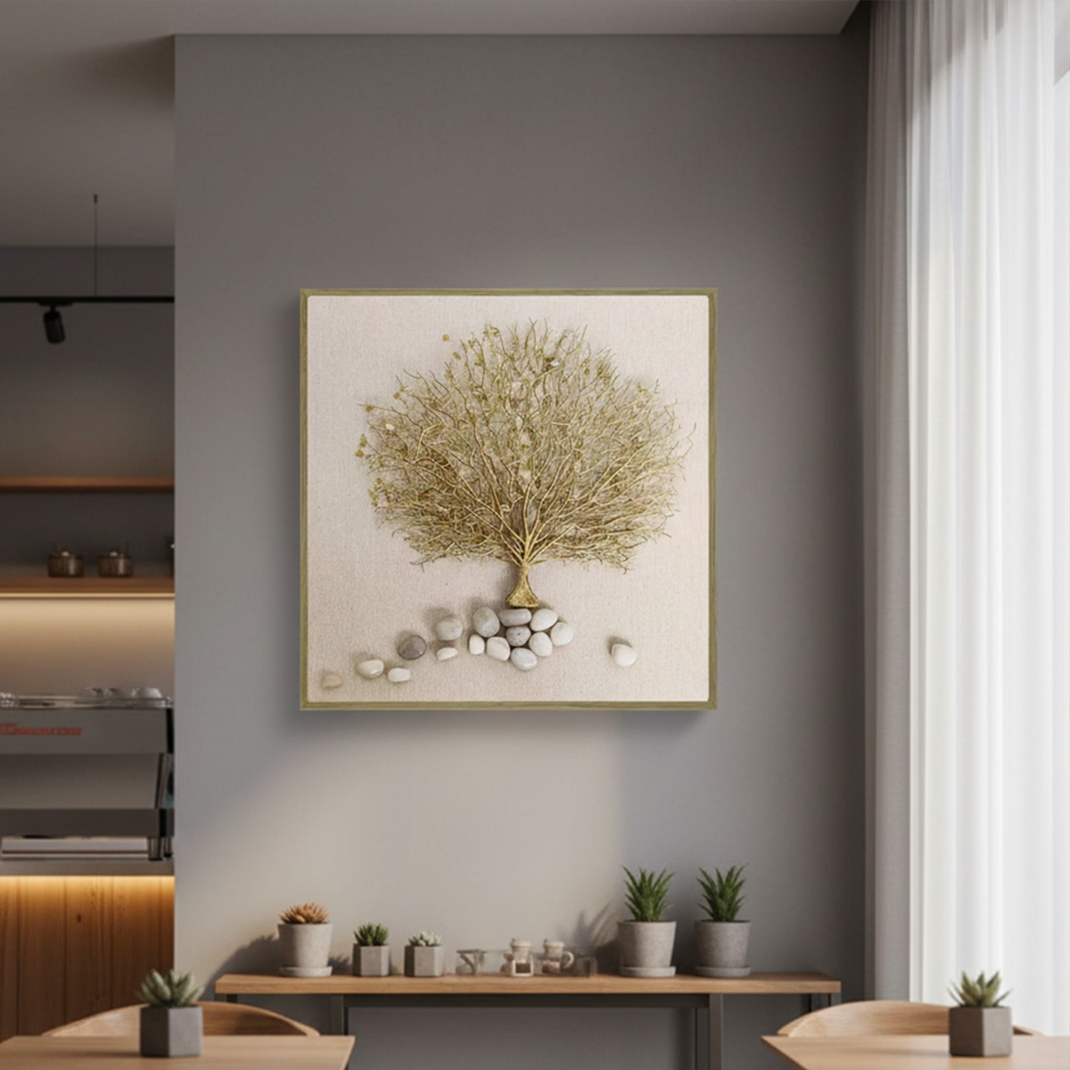 Golden Aura Handmade 3D Textured Wall Painting