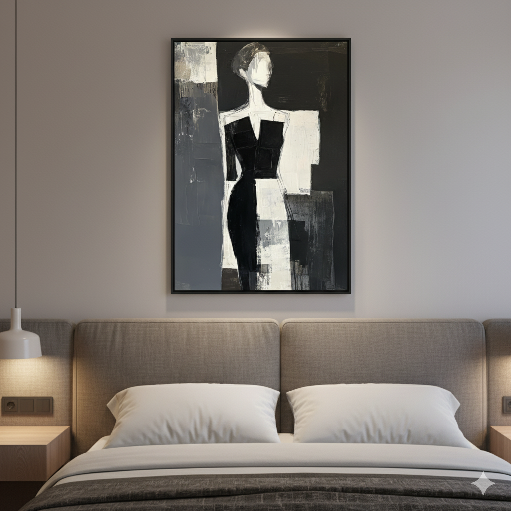 Abstract Muse Silhouette - Handmade Wall Painting