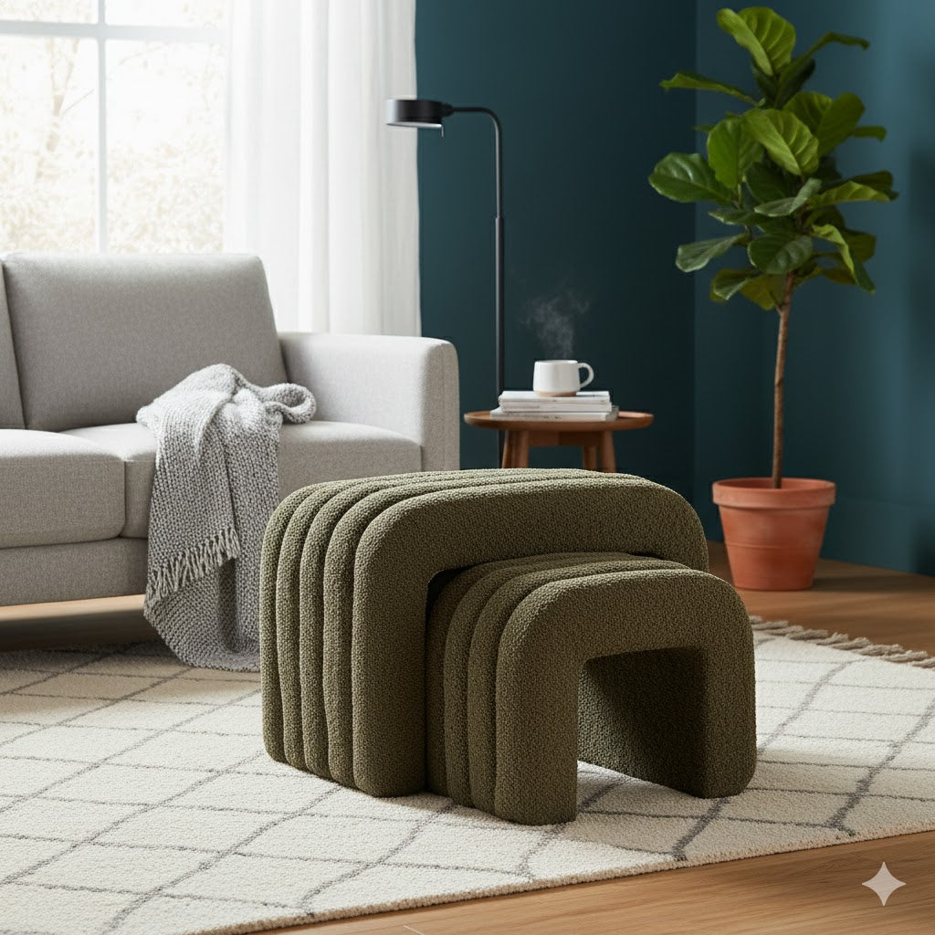 Arcadia Boucle Pouf Bench