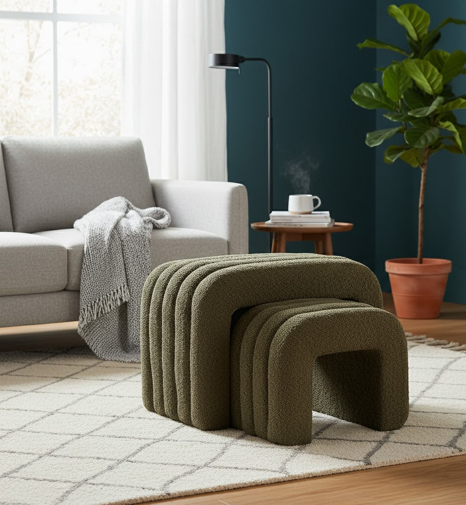 Arcadia Boucle Pouf Bench