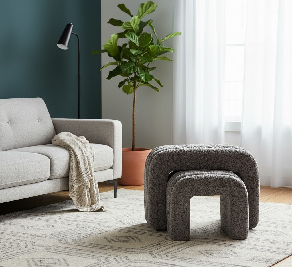 Arcadia Boucle Pouf Bench