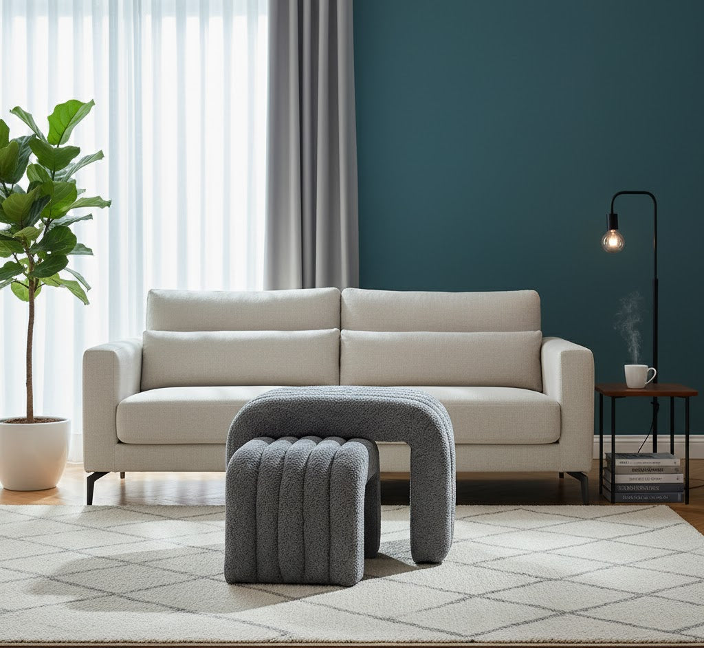 Arcadia Boucle Pouf Bench