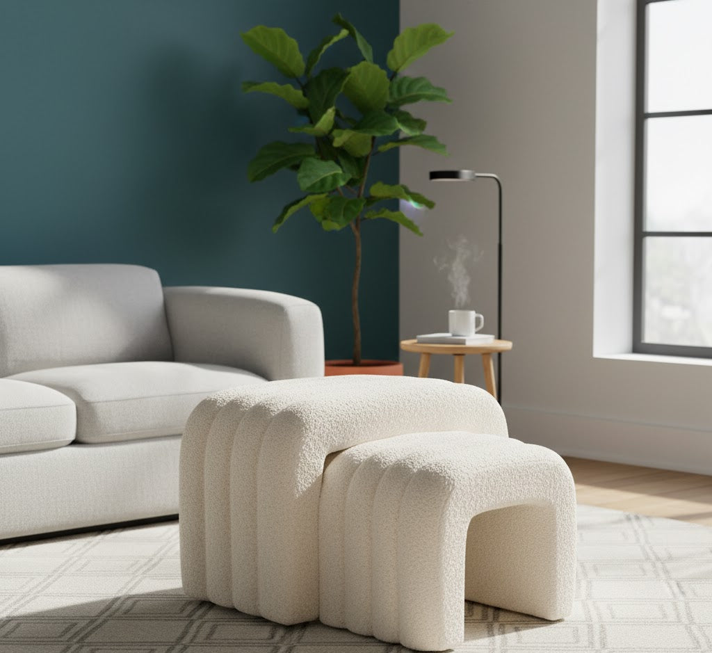 Arcadia Boucle Pouf Bench