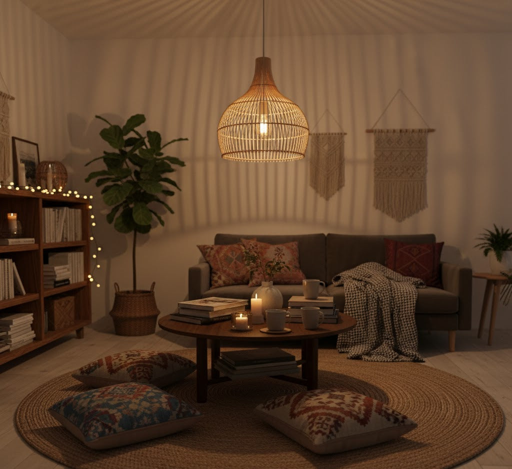 Elia Rattan Pendant Lamp