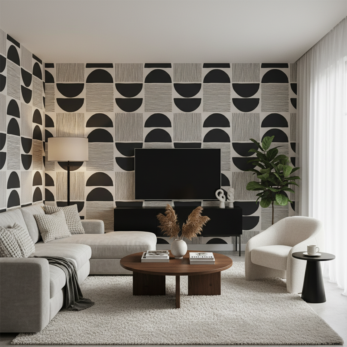 High-Contrast Geometric Wallpaper