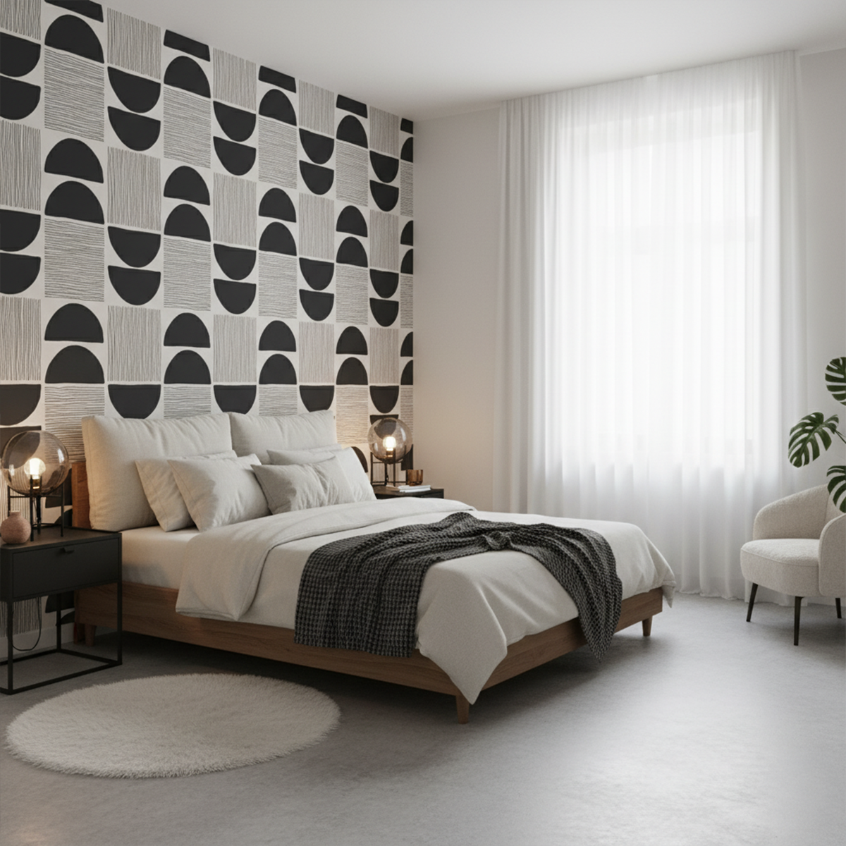 High-Contrast Geometric Wallpaper