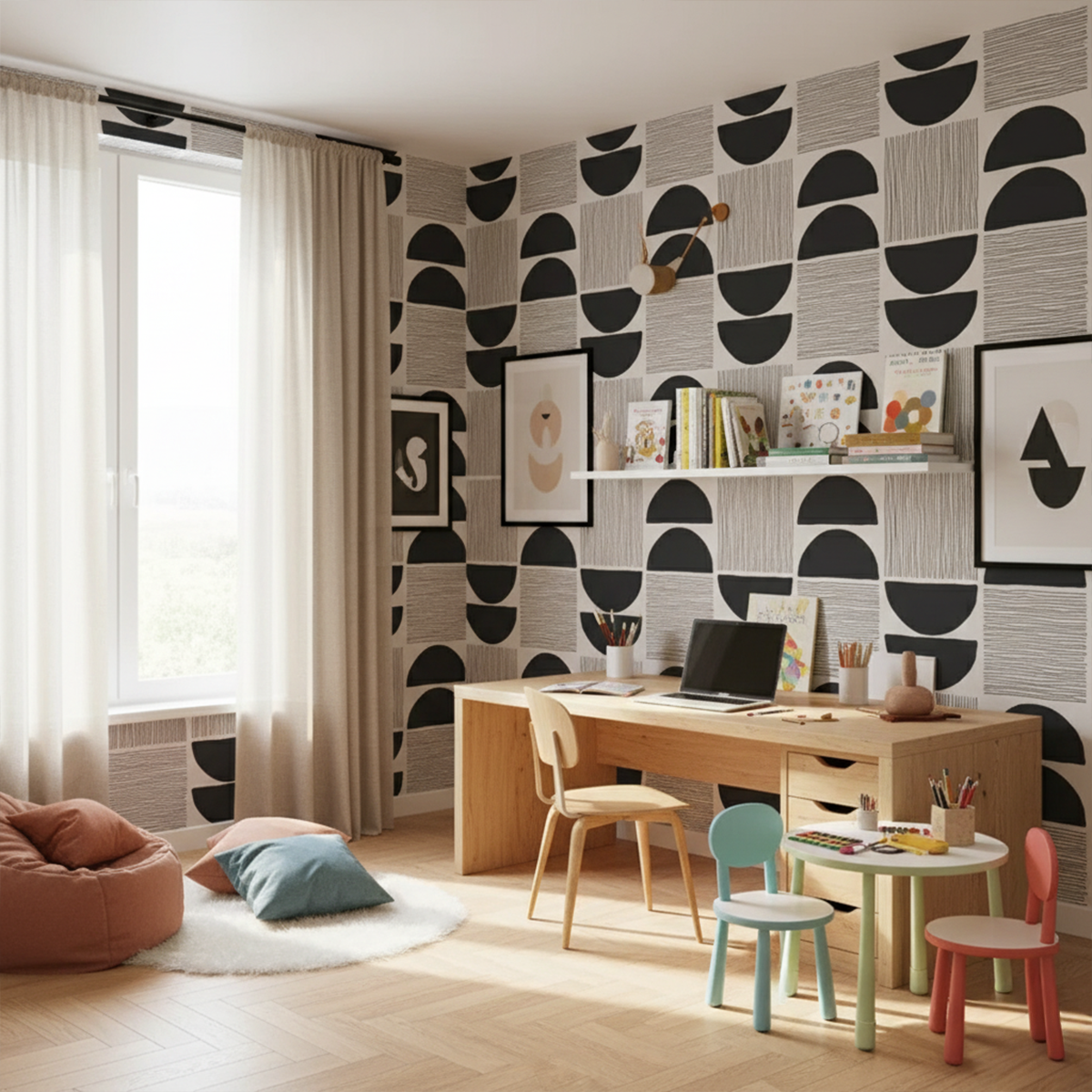 High-Contrast Geometric Wallpaper