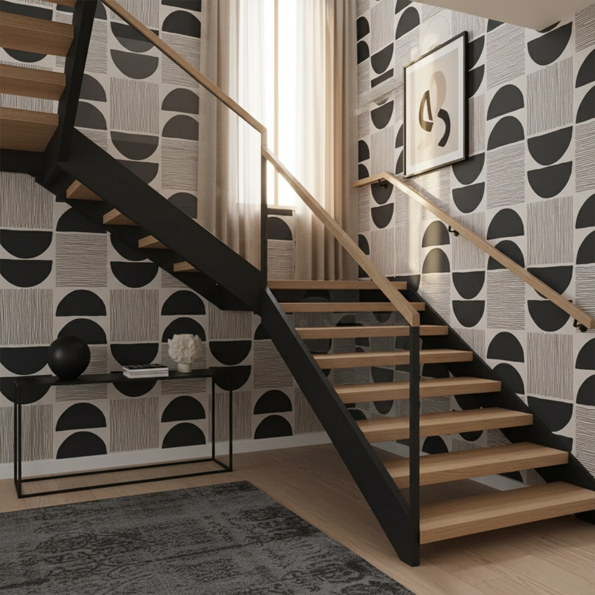 High-Contrast Geometric Wallpaper
